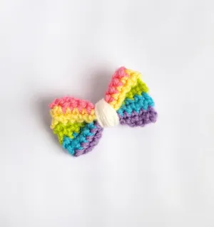 Crochet rainbow bow