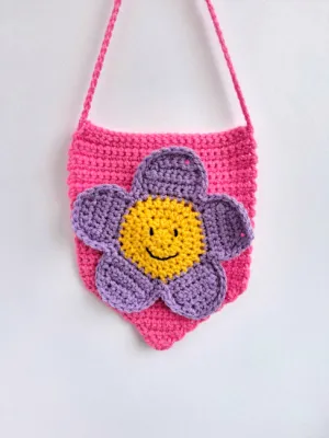 Happy Flower Crochet Wall Hanging