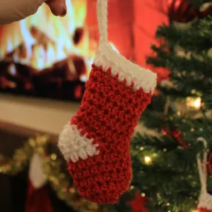 Crochet Surprise Stocking Christmas Tree Ornament Written Pattern, Crochet Stocking Written Pattern, Crochet, Brunaticality