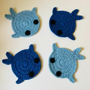 Crochet No-Sew Whale Coaster