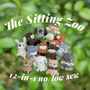 The Sitting Zoo, 12 in 1 bundle (no/low sew)