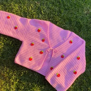 Strawberry Kisses Tie-Up Top & Cardigan Crochet Pattern