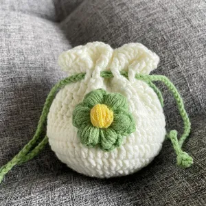 Puff Flower Drawstring Bag