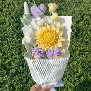 5 in 1 Sunflower Gardenia Crochet Flower Bouquet