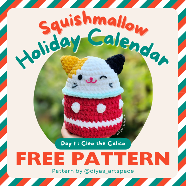 FREE Squishmallow Holiday Calendar: Crochet pattern