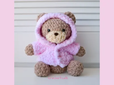 Crochet Bear in a Hoodie Plushie Pattern