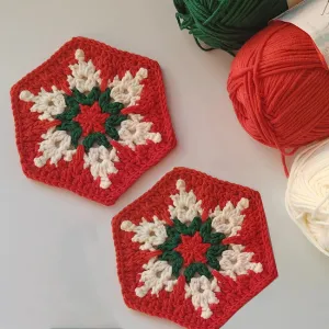 How to Crochet Christmas Coasters