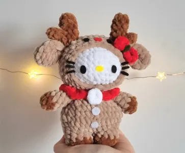 Reindeer Hello Kitty Crochet Pattern