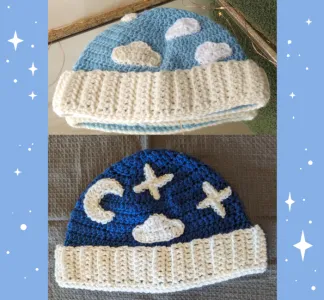 Cloud Beanie and Midnight Beanie