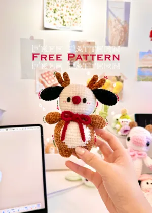 FREE Pochacco in a Reindeer Costume Pattern