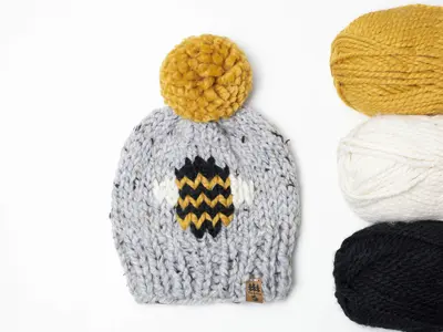 Bee Pompom Hat Toque