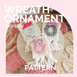 Christmas Ornament | CROCHET PATTERN | No Sew | Canvas Wreath Ornament