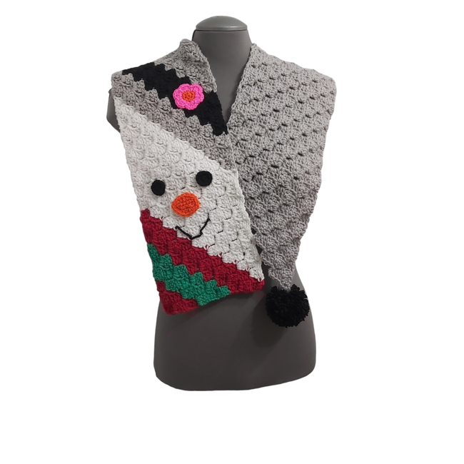 Long Tail Snowman Scarf - Sew Crafty Crochet