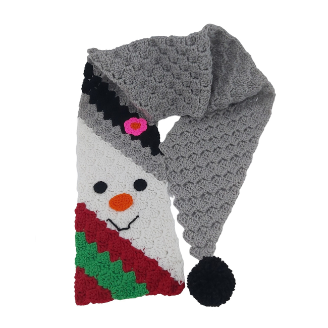 Long Tail Snowman Scarf - Sew Crafty Crochet