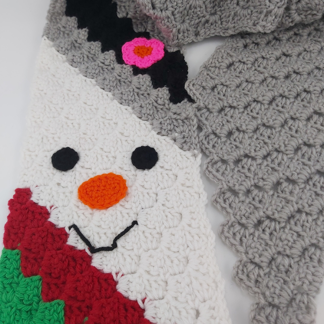 Long Tail Snowman Scarf - Sew Crafty Crochet