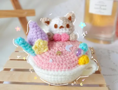 Cat in tea cup (fantasy theme)
