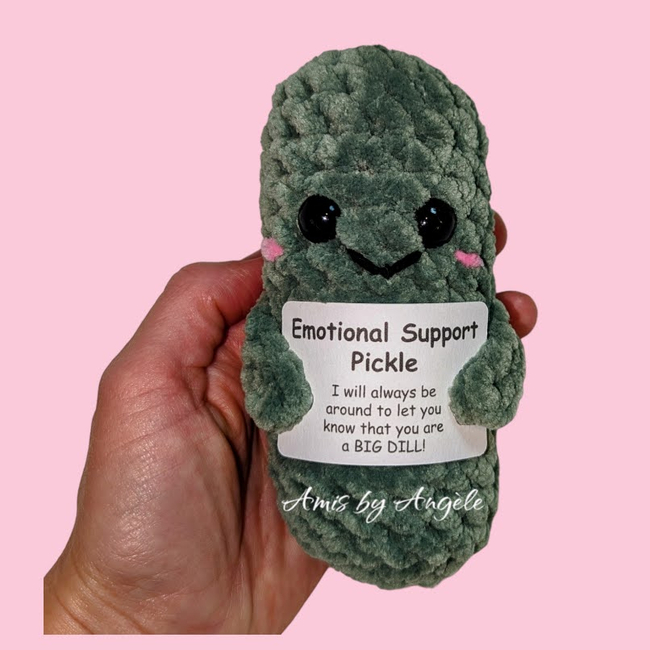 Chunky Pickle Tags~Crochet Amigurumi Emotional Support Pickle Tags