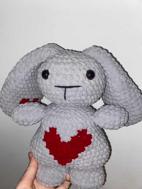 Crochet Valentine Plush Toy Heart Plush Bunny Crochet Cute Stuffed