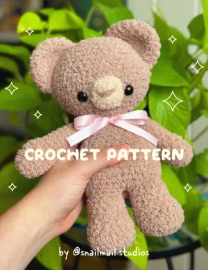 Bobble Head Bear Plushie Pattern