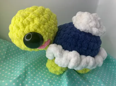 Blueberry pie turtle with cool whip plushie