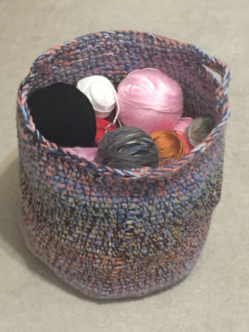 Scrap Yarn Storage Basket  Crochet basket pattern free, Scrap