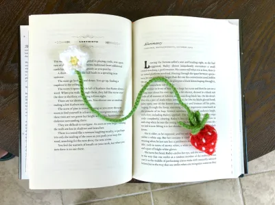 Strawberry and Flower Bookmark Pattern