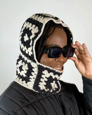 Crochet Balaclava Granny Square Hood (pattern in ENGLISH)