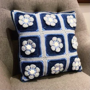 Vintage Flowers Crochet Cushion