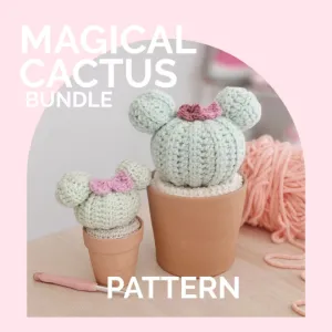 Magical Cactus Bundle | CROCHET PATTERN | Low Sew | Cacti