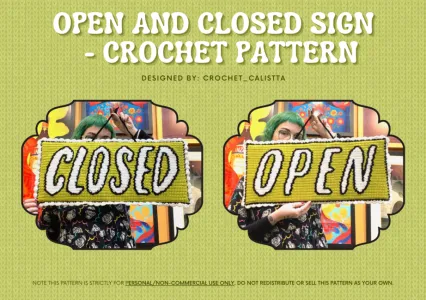 Open and Closed Sign - Crochet Pattern