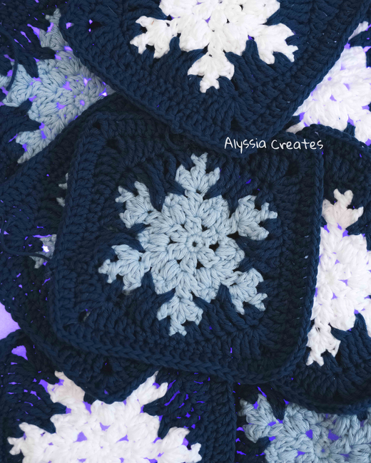 Granny Square Snowflake Blanket Yarn Bundle