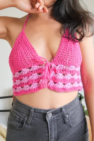 Crochet Pumpkin Style Halloween Fall Bralette Crop Top Festive