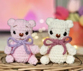 Crochet marshmallow teddy bear amigurumi pattern