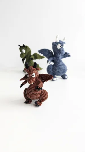 Crochet dragon pattern, amigurumi dragon toy, baby dragon crochet pattern