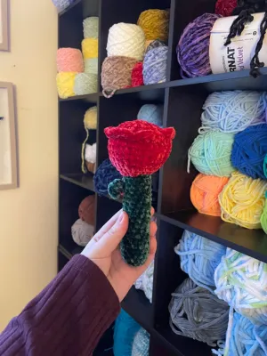 Crochet No Sew Rose Pattern