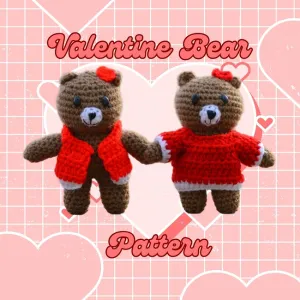 Valentine Bear with Sweater or Sweater Vest