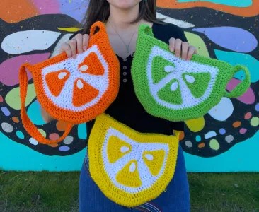 Lemon, Lime, Orange Slice Crochet Purse