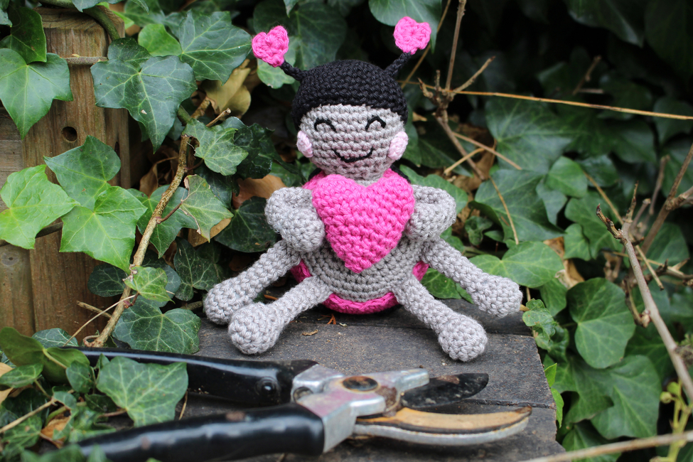 Crochet Spike Stuffed Animal with Heart