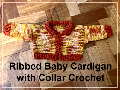 Ribbed Baby Cardigan with Collar