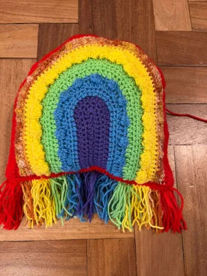 Rainbow Crochet Pillow