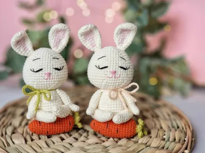 Crochet yoga bunny amigurumi pattern