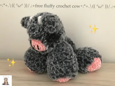 Free fluffy crochet cow pattern