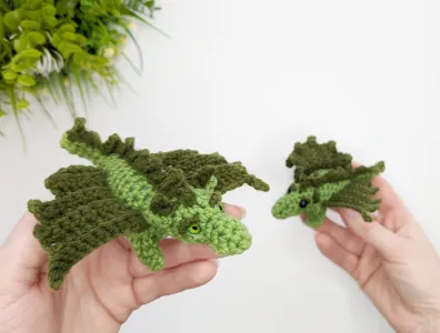 Crochet dragon, amigurumi mini dragon pattern