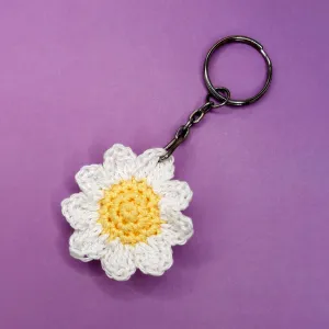 Daisy flower keychain / bag charm