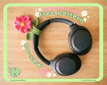 Flower Sprout Headphone Accessory Crochet Pattern