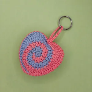 Spiral Heart Keychain / Bag Charm