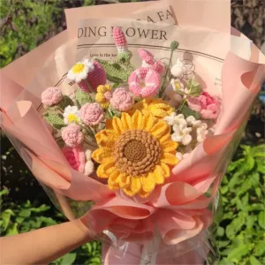 9 in 1 Sunflower Daisy Crochet Flower Bouquet