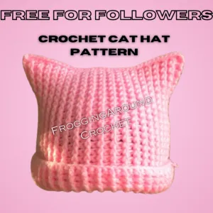 FREE Crochet Cat Hat [SOLID COLOR]