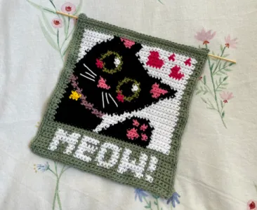 Cute Kitty Cat Meow Crochet Tapestry!