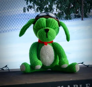 Green Dog Amigurumi Go